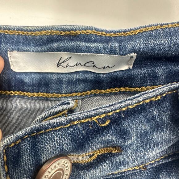 KanCan jeans KC11178 size 31 frayed hems ankled cropped light to med wash - Picture 6 of 10